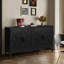 Armoire de rangement 4 portes avec tablette réglable et buffet pour vestibule en bois noir antique