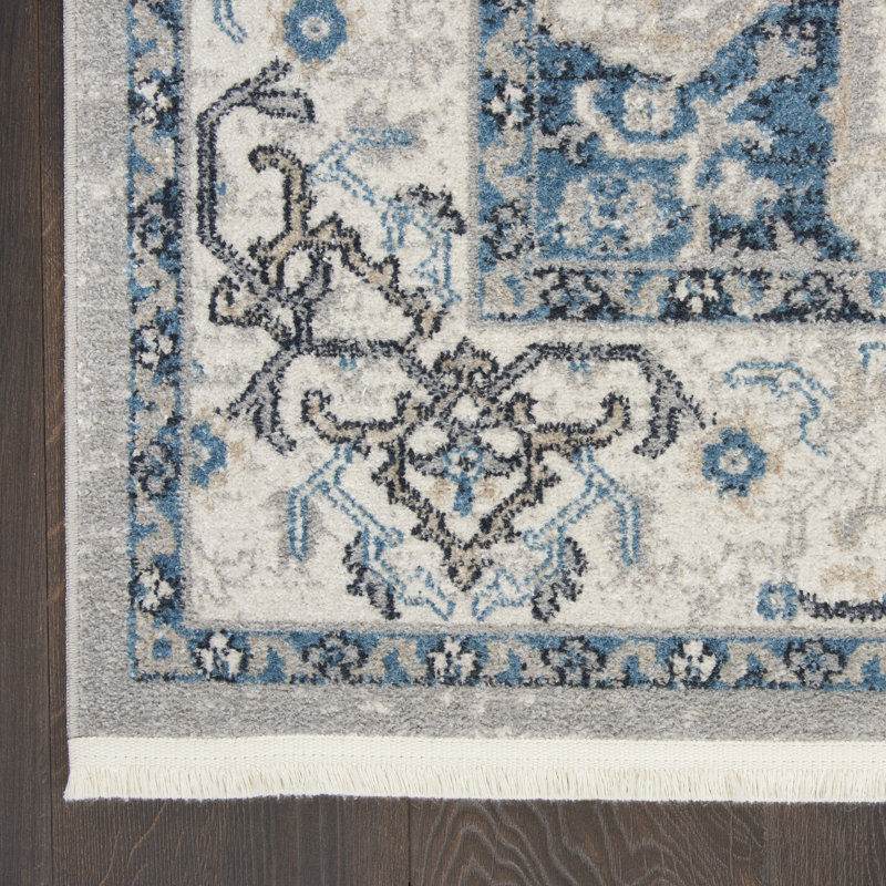Tapis traditionnel gris Merry Farmhouse, Rectangle 4 pi x 6 pi