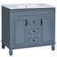 Meuble-lavabo de salle de bain avec lavabo et miroir, armoire bleue 36 po, armoire 2 tiroirs bleue, moderne-1981816211