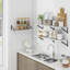Ensemble d'étagères murales flottantes blanches profondes - Ensemble de 2 tablettes murales en bois avec supports noirs pour le salon, la cuisine, la chambre à coucher, le bureau et la salle de bain