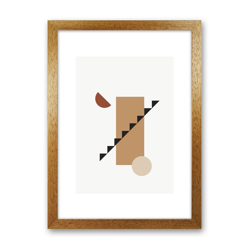 Mica Sand Stairs N22 by Pixy Paper - Print, Oak Framed, 84cm H x 59.4cm W x 3cm D
