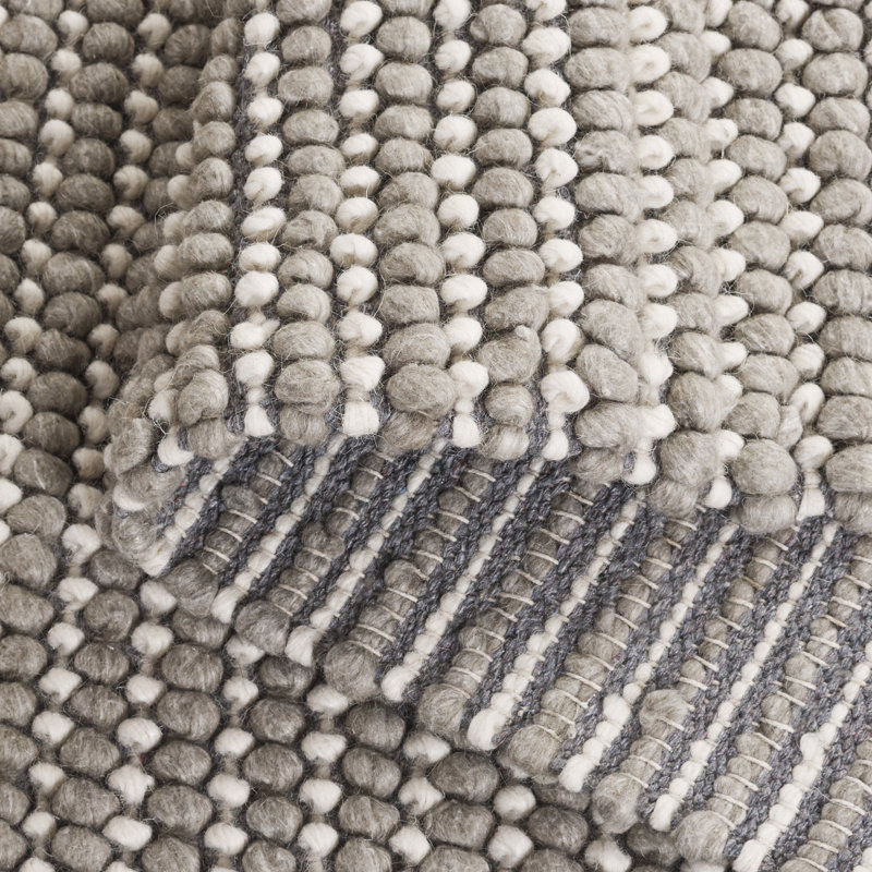 Natura 287 Flatweave Wool/Cotton No Pattern Rug in Gray/Ivory, Rectangle 3' x 5'