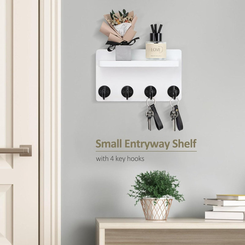 Manufactured Wood Wall Organizer, White