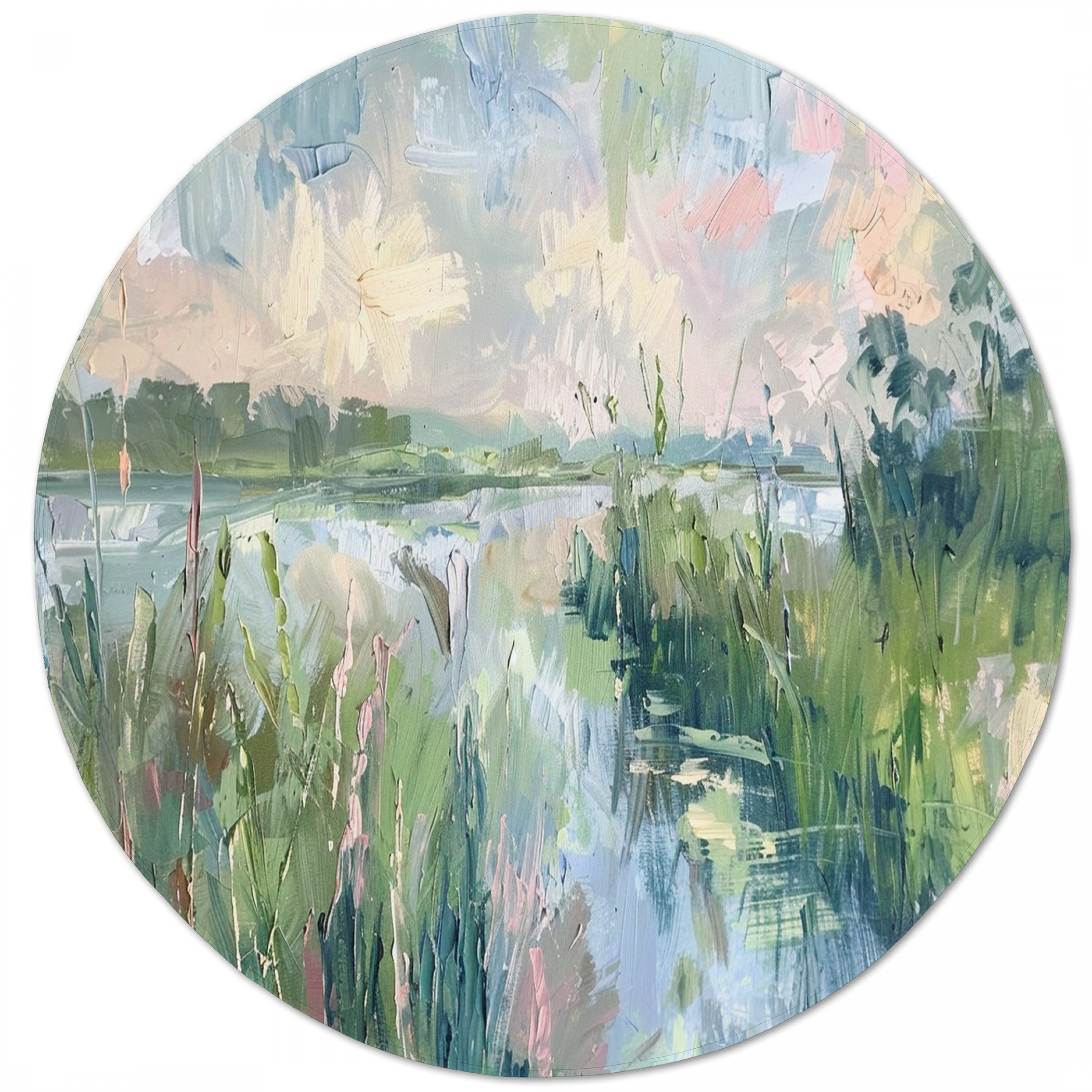 Red Barrel Studio Landscape Round Rug Nature Circular rug is perfect ...