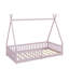 Lit simple en bois avec clôture-114402373