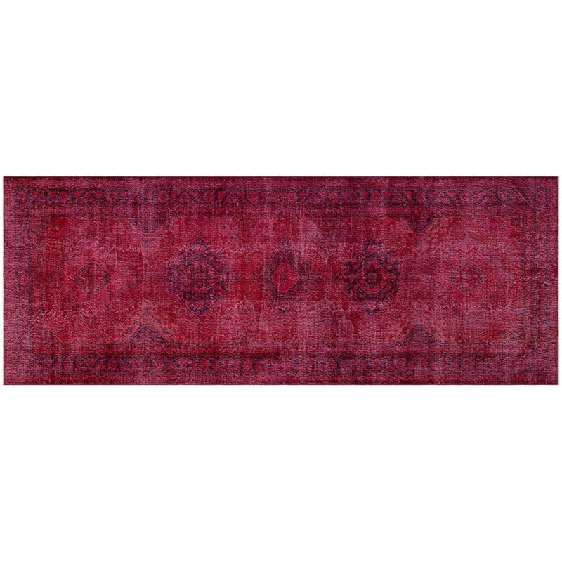 Tapis oriental rouge turc en laine noué à la main
