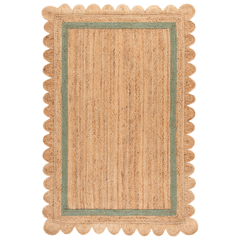 Tapis géométrique en jute tissé à la main Inaki, Rectangle de 5 pi x 8 pi