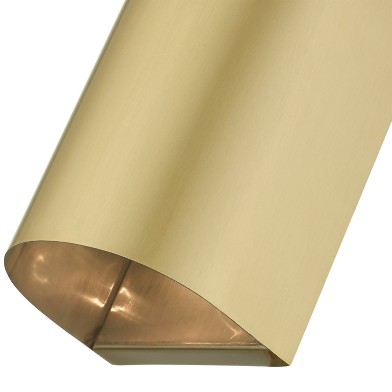 Dreylin 1 - Bulb Outdoor Flush Mount, Or satiné, 7" H x 4.25" W x 3.95" D