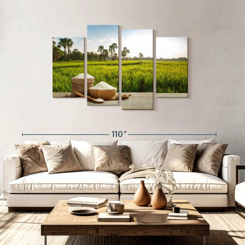 Harnek Uncooked Rice Against Field, 48" H x 75" W