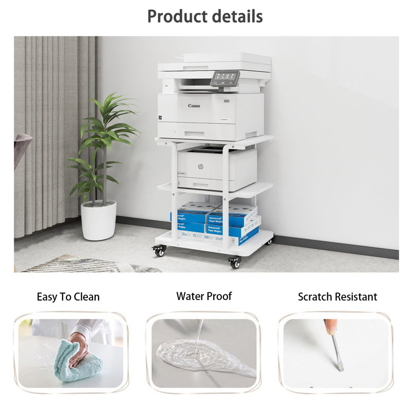 67cm H x 60cm W Printer Stand, White