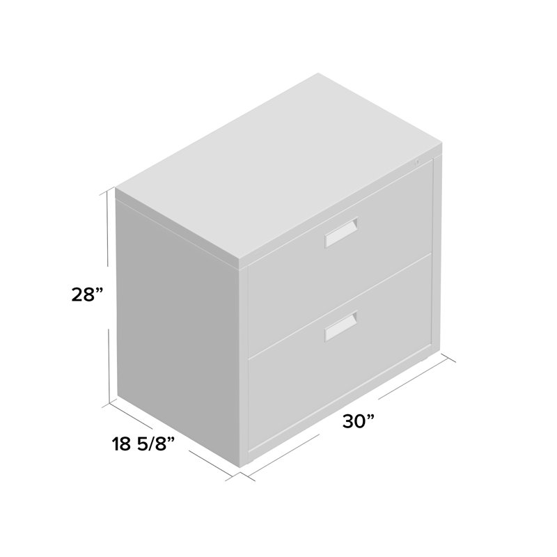 30'' Wide 2 -Drawer Steel File Cabinet, Black