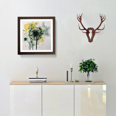 Dandelion Gestural Art No.3 - Framed Print