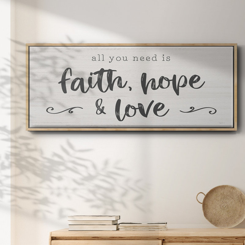 Faith Hope Love - toile encadrée, H 20 po x l 50 po