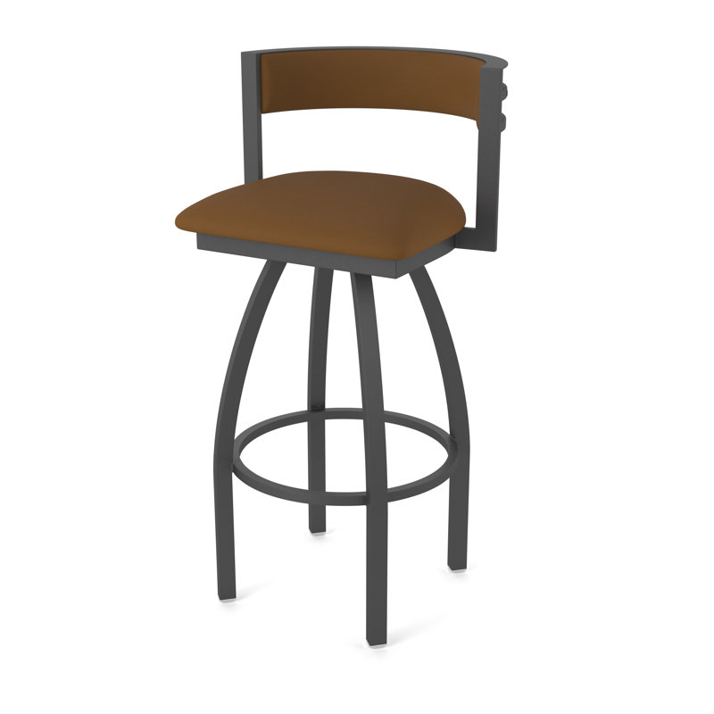 Tabouret Artémis, Étain, Tabouret de comptoir (siège d'une hauteur de 25 p, Vinyle - chaume Canter