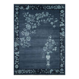 Art Deco Hand Knotted Wool Floral Area Rug