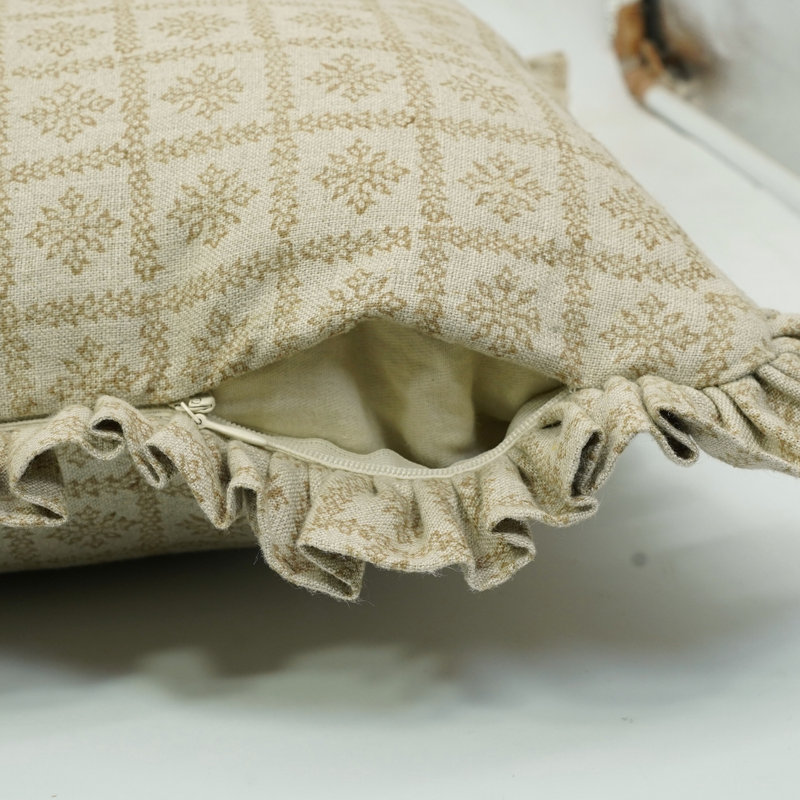 Housse de coussin en lin à motif floral Fabcline, H 20 po x l 12 po