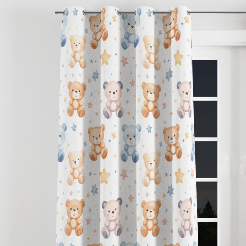 Rideau obscurcissant Kids Teddy Bears, L 52 po x L 84 po, Œillets argentés