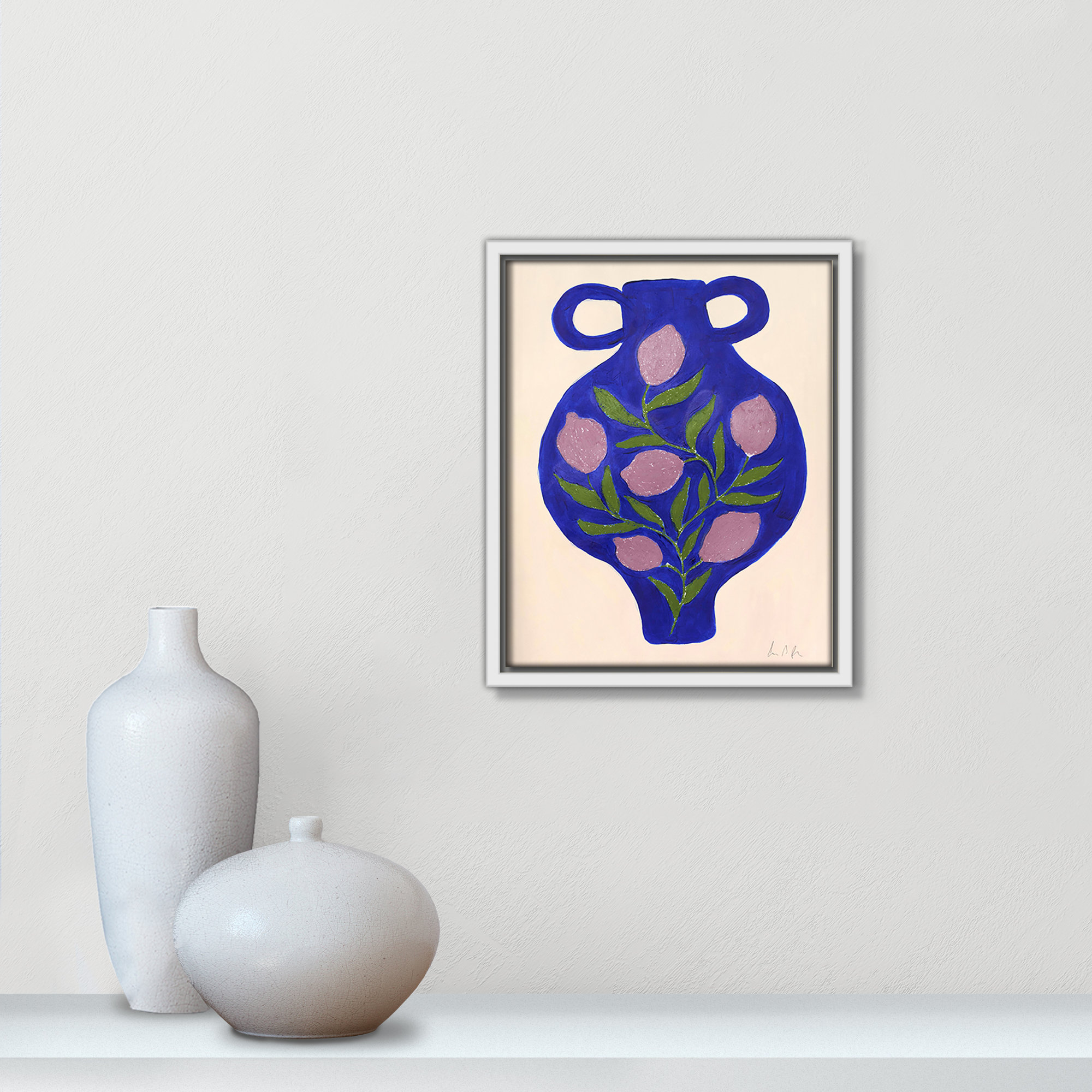 Vase No. 03 Print by Camilla Bergqvist, 11.5" H x 9.5" W, White