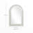 35.9'' H White Arch Rectangular Wall Mirror, Striped Frame Accent Vanity Mirror