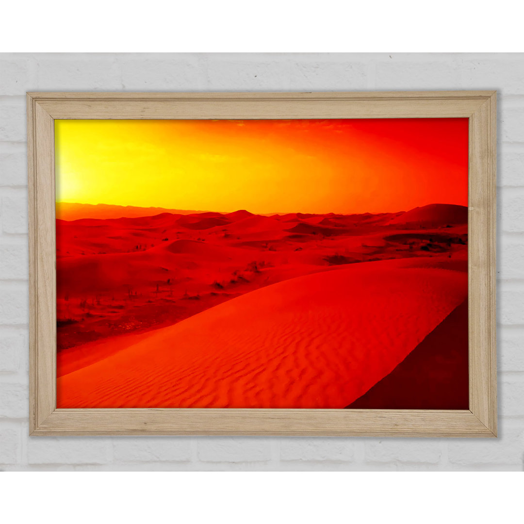 Atemberaubende Orange Sun Blaze Ocean - Single Picture Frame Kunstdrucke