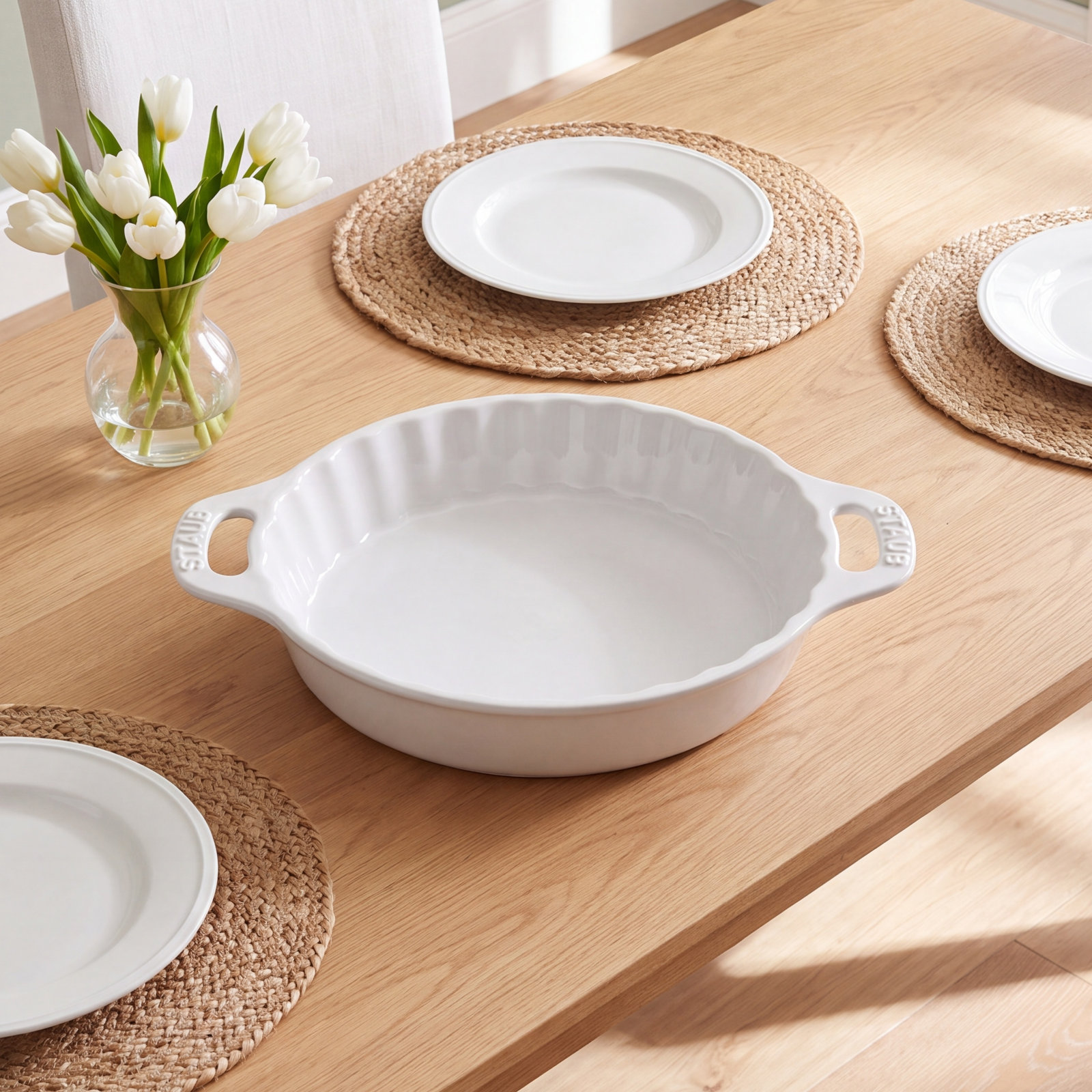 Staub Pie Dish, White