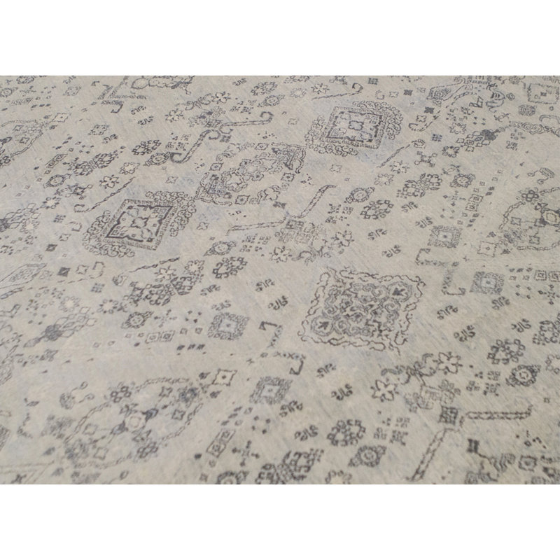 Hand-Knotted High-Quality Light Blue Area Rug