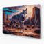 Art mural en métal brun du sud-ouest inspiré des loups 54-1741954315