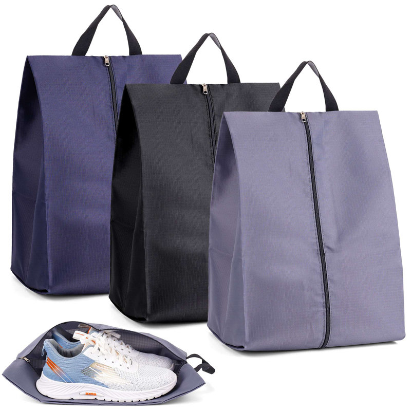 3 Pack Waterproof Travel Shoe Bags Storage Organizer with Zipper & Handle for Men & Women