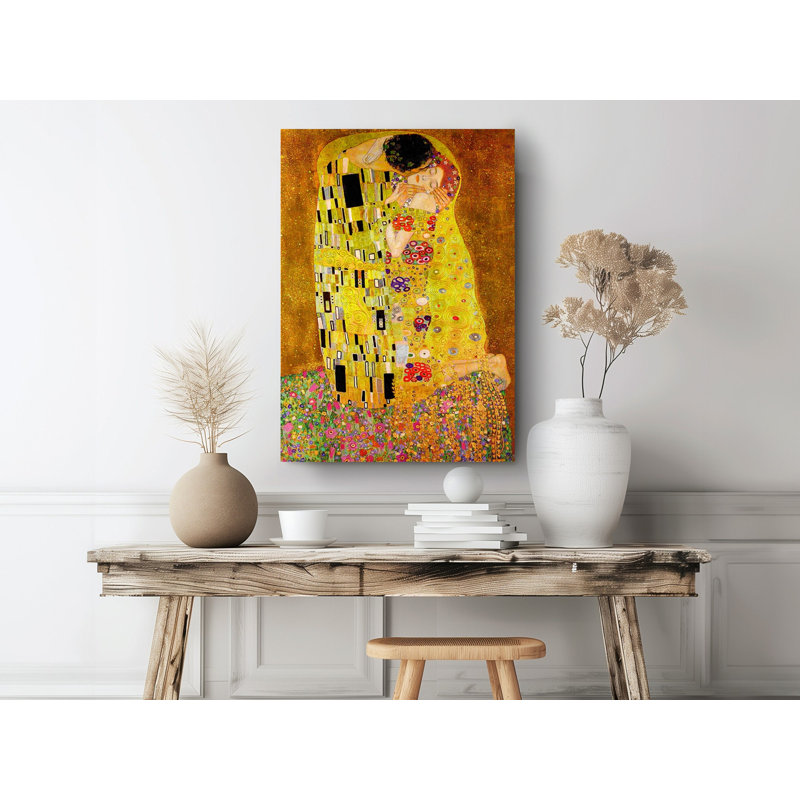 «The Kiss» par Gustav Klimt - Modern Elegant Decor Wall Art - impressions sur toile - reproduction de chef-d'œuvre, reproduction de peinture