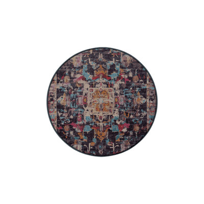 Machine Washable Black Area Rug