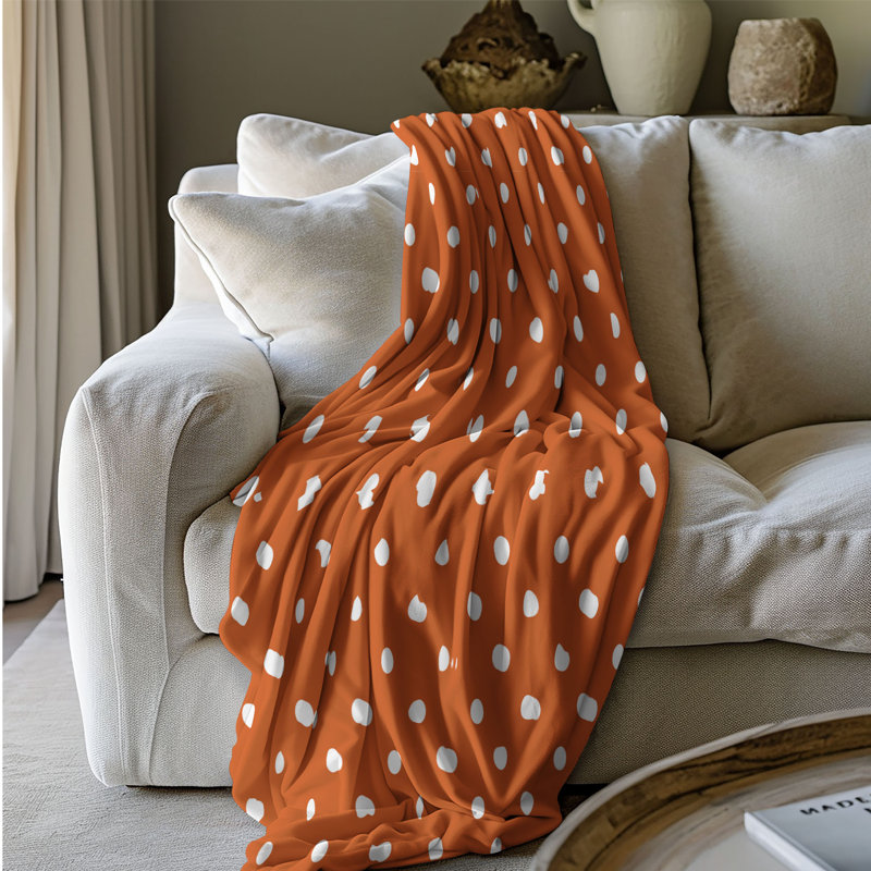 Couverture orange en sherpa 1 pièce de qualité supérieure orange 0185, L 60 po x L 80 po