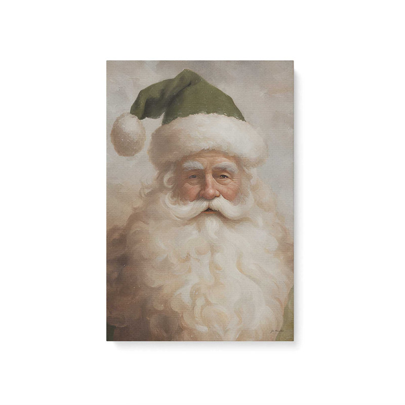 Père Noël par Jo Moulton, reproduction d'art sur toile, H 16 po x l 12 po, Toile tendue, Ne s’applique pas