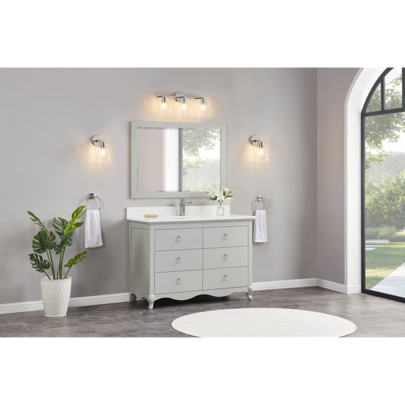 48" Solid Wood Sink Vanity  With 1' Artificial Stone Top, Silver
