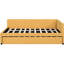 Lit de jour double avec lit gigogne en lin jaune, sans sommier tapissier, structure en bois solide et stable pour la relaxation Lit gigogne en lin tapissier-773258718