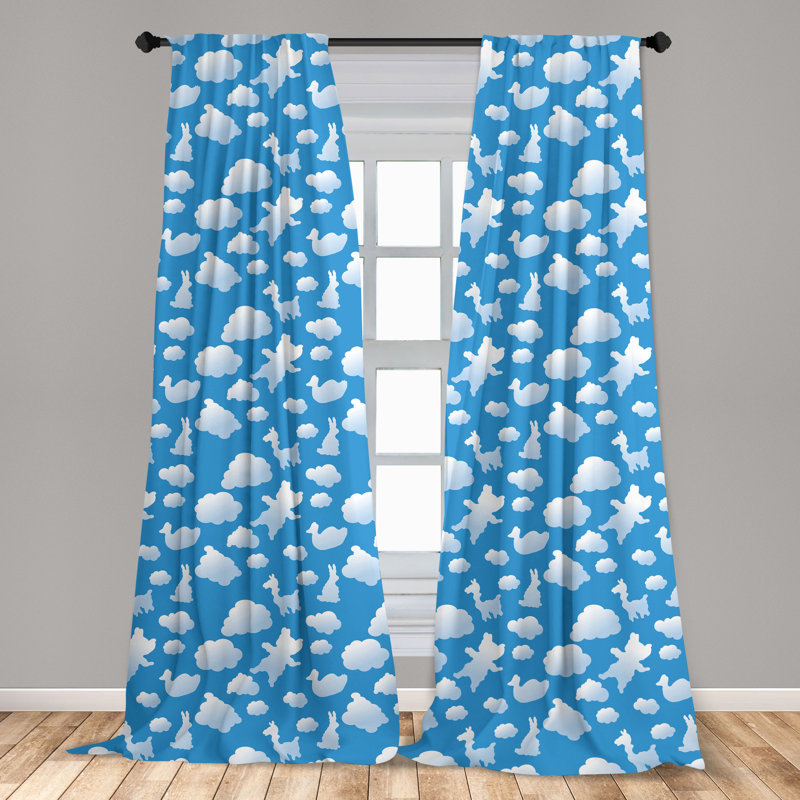Cloud Semi-Sheer Rod Pocket Curtain Panels, 28" x 95"