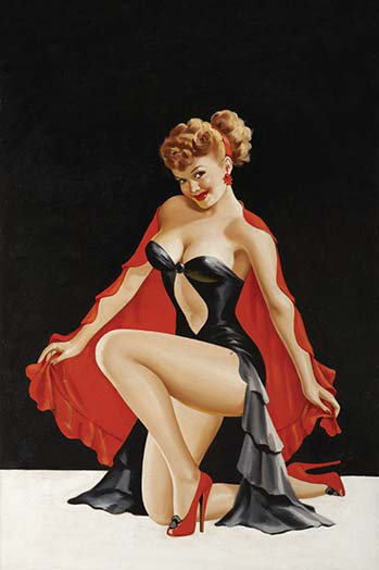 Impression d’art graphique sur toile « little red cape » par peter driben, H 36 po x l 24 po