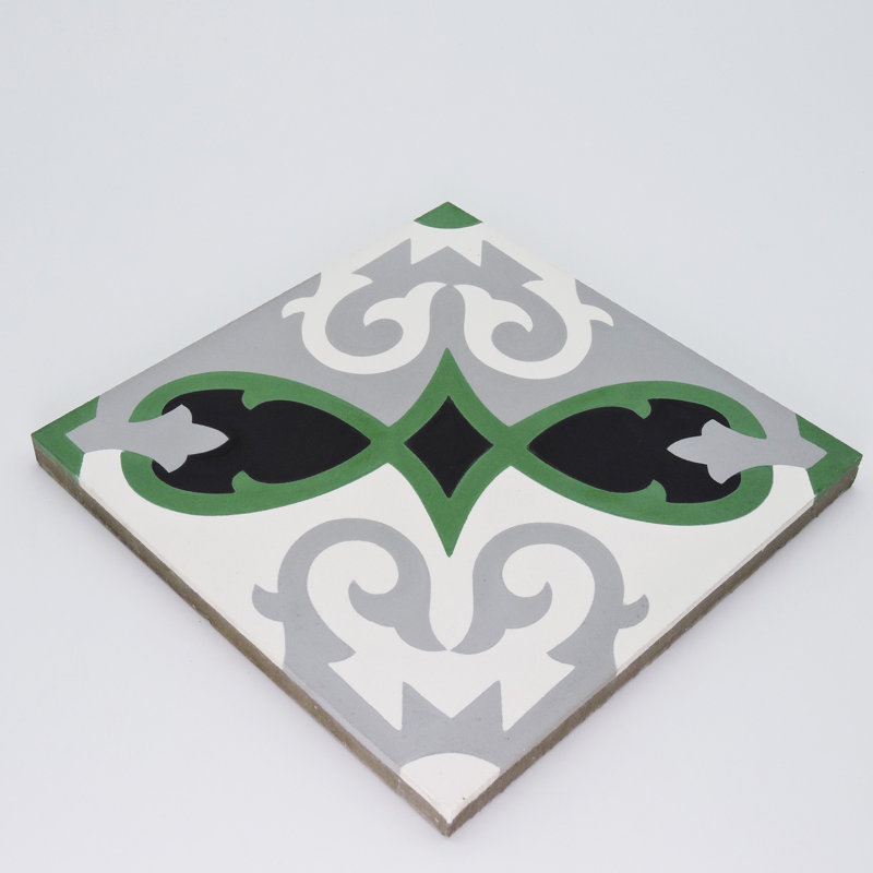 Agadir 8 in. x 8 in. Honed Tile, Black/Gray/Green