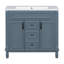 Meuble-lavabo simple 36 po avec plateau en bois massif-388443113