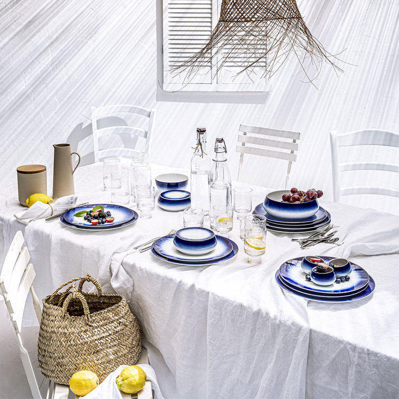 DEGRENNE Paris Blue Shades Porcelain China Lid