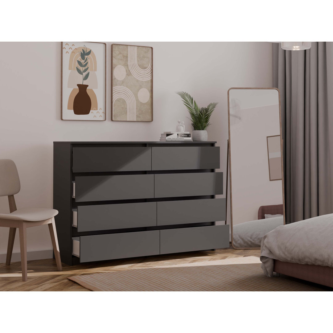 120cm W 8 - Drawer Chest of Drawers