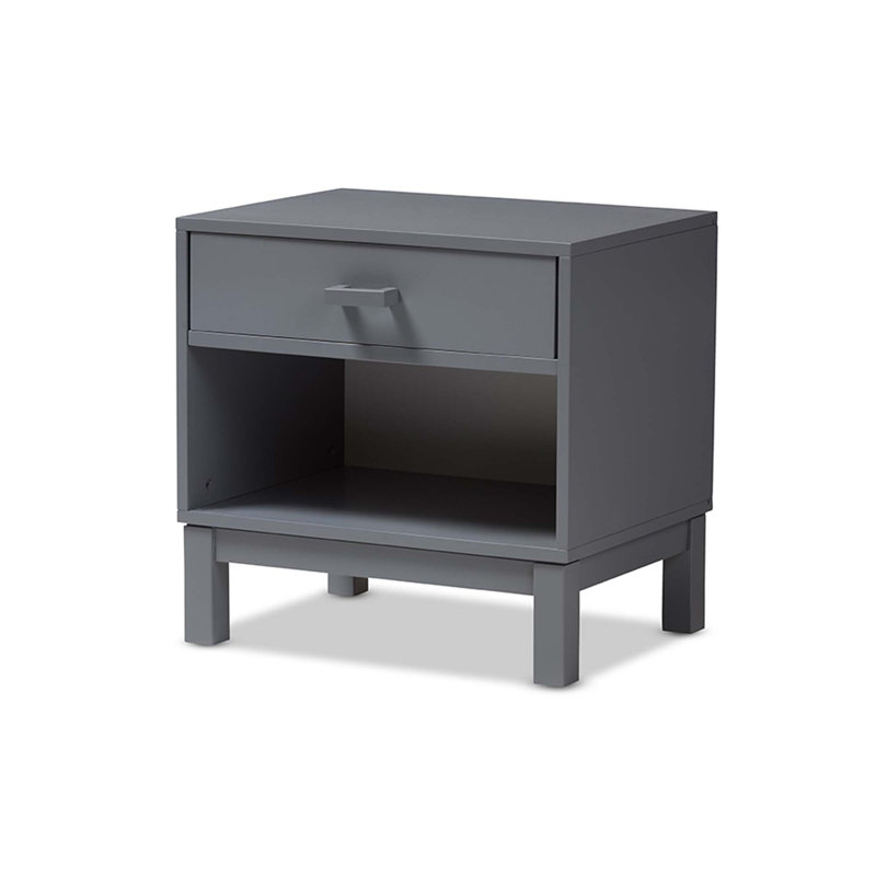 Table de chevet 1 tiroir Caden Delilah, Gris