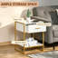 40 cm W Steel Bedside Table