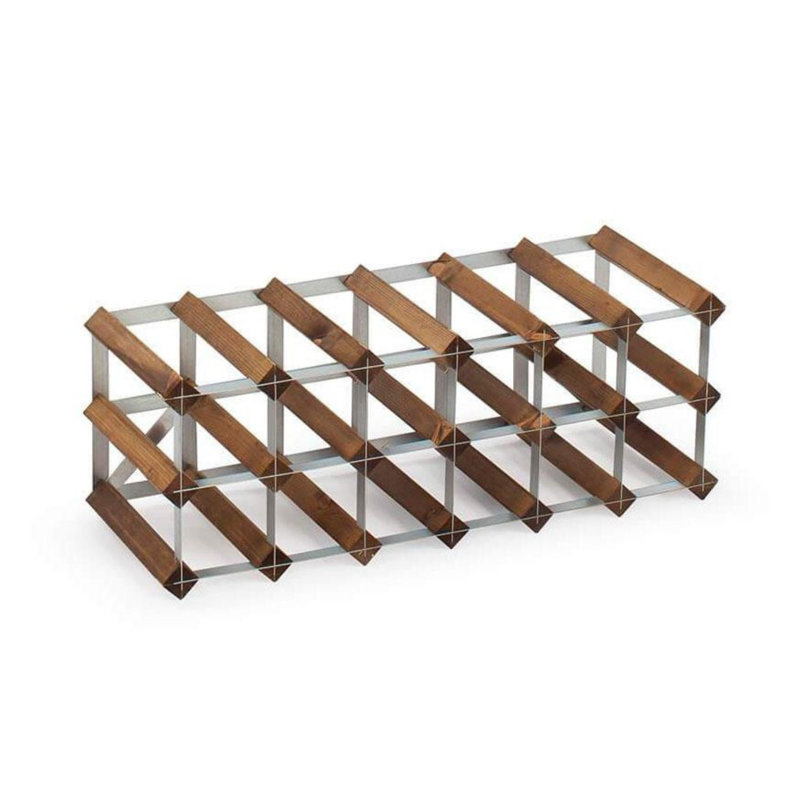 Traditional Wineracks 18 Bottle Wine Bottle Rack, Dark Oak