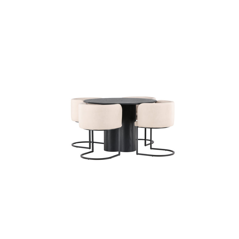 Danean 4 - Person Dining Set, Black