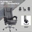 Chaise bleu foncé avec massage à 6 points, chaleur, H réglable, repose-pieds rétractable et réglable