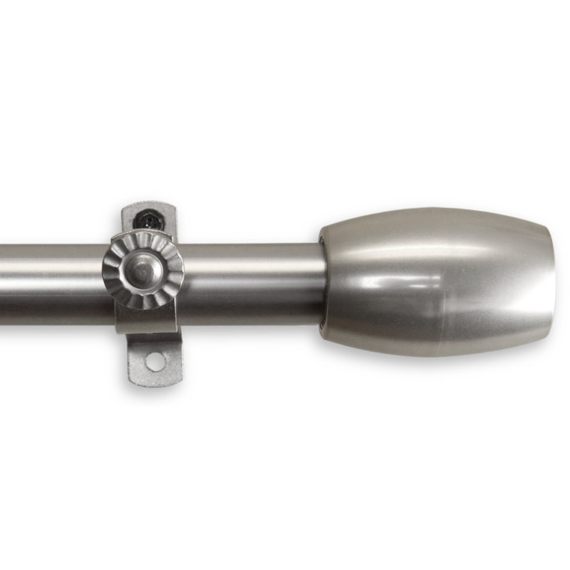 Tringle à rideaux simple Maymie, Nickel satiné, H 2,5 po x l 252 po x P 1,38 po