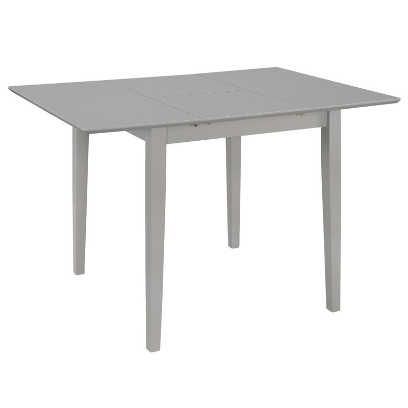 Grady Extendable Solid Wood Base Dining Table, Grey, Grey