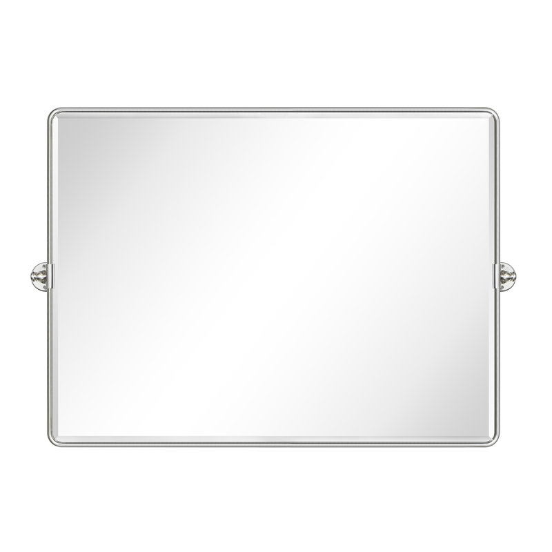 Beveled Pivoting Mirror, Brushed Nickel, 30" x 40"