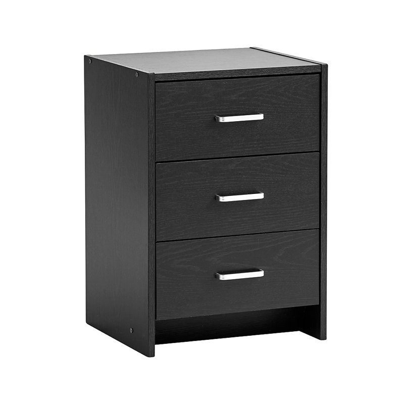 Steelman Manufactured Wood Bedside Table, Black