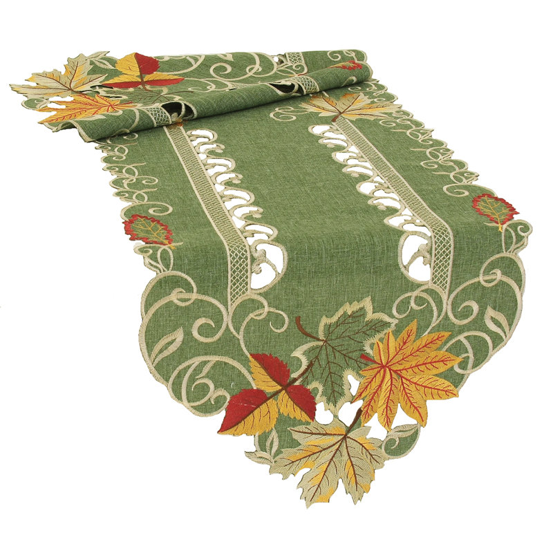 Weiler Embroidered Cutwork Fall Table Runner, 72" L x 15" W